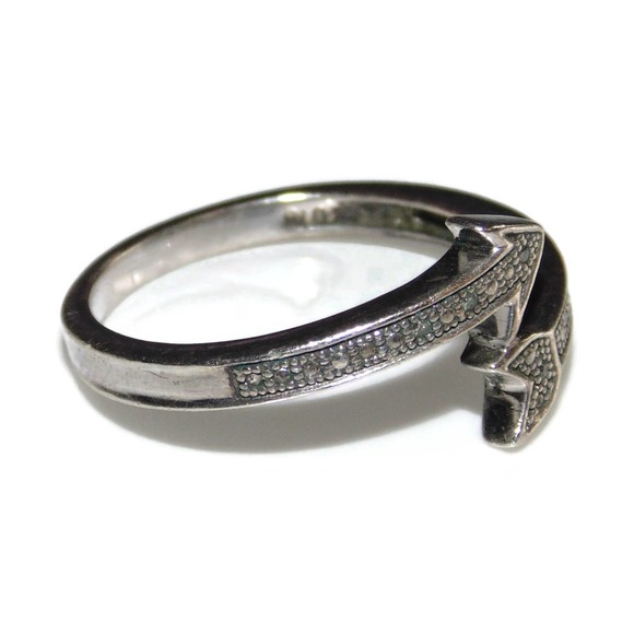 925 Vintage Estate Boho Sterling Silver Wrap Arrow US Size 7 or 8 Southwestern - Picture 4 of 4